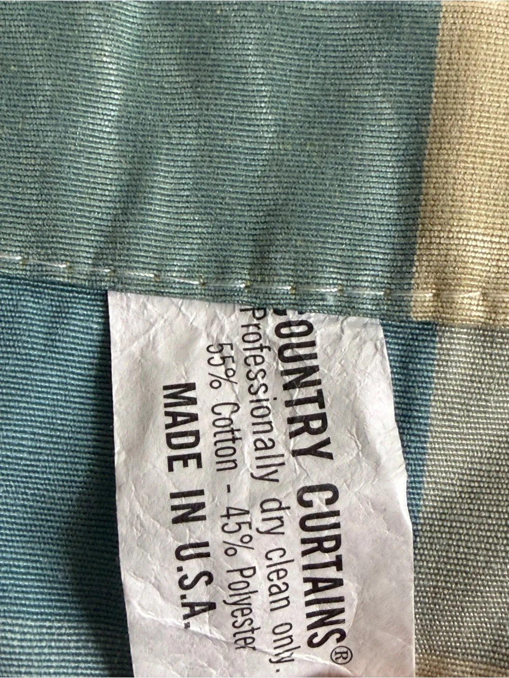 Pair Country Curtains Moire Plaid Curtains 50x82 Blue Green Cottage Farmhouse